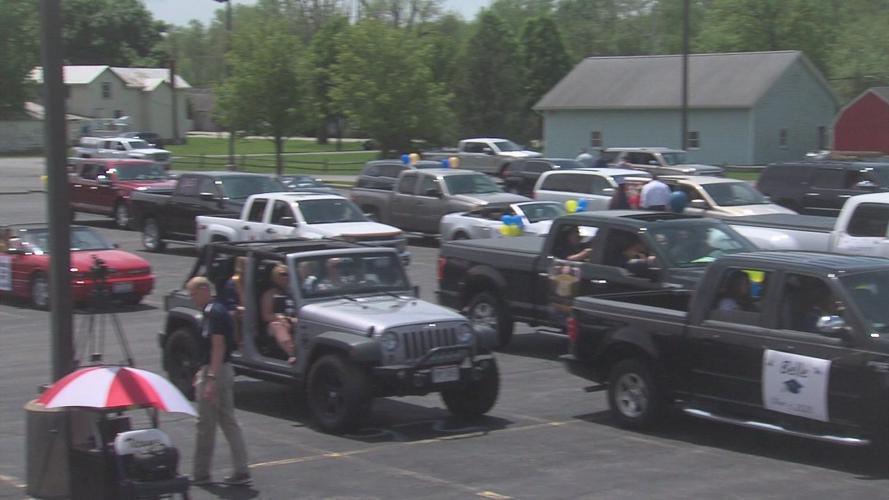 Ottawa Glandorf High School class of 2020 walks the stage for a "drive-in" ceremony