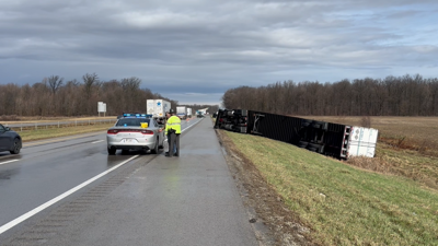 Storms cause damage, overturn semi trucks in Shelby County