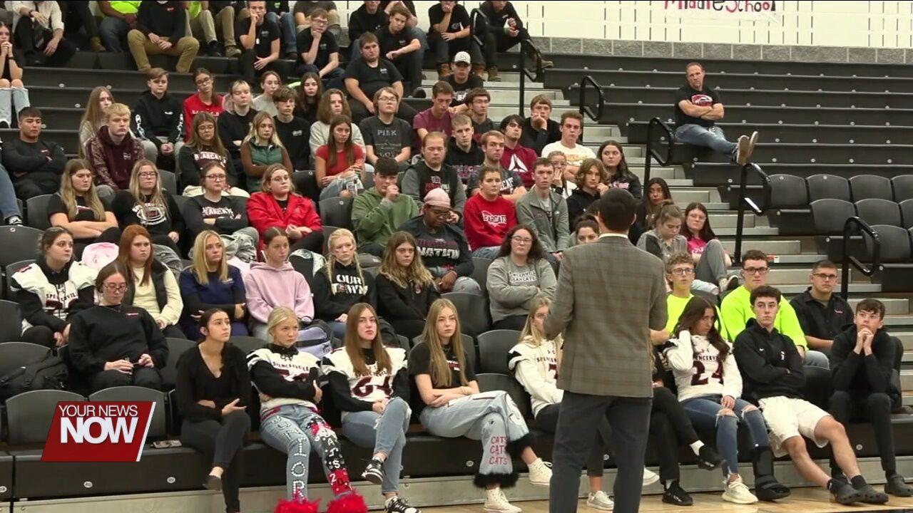 Ohio Secretary of State Frank LaRose visits Spencerville High School