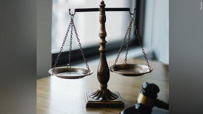 Scales of justice and gavel court generic