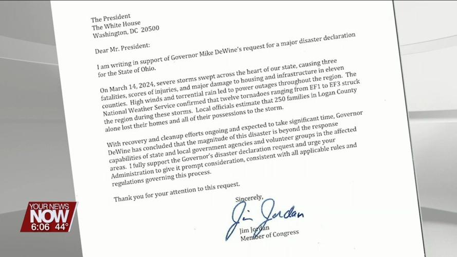 Congressman Jim Jordan requests disaster declaration from President Biden for tornado hit areas