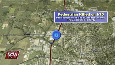 Pedestrian fatally struck by a vehicle after attempting to cross I-75 in Findlay