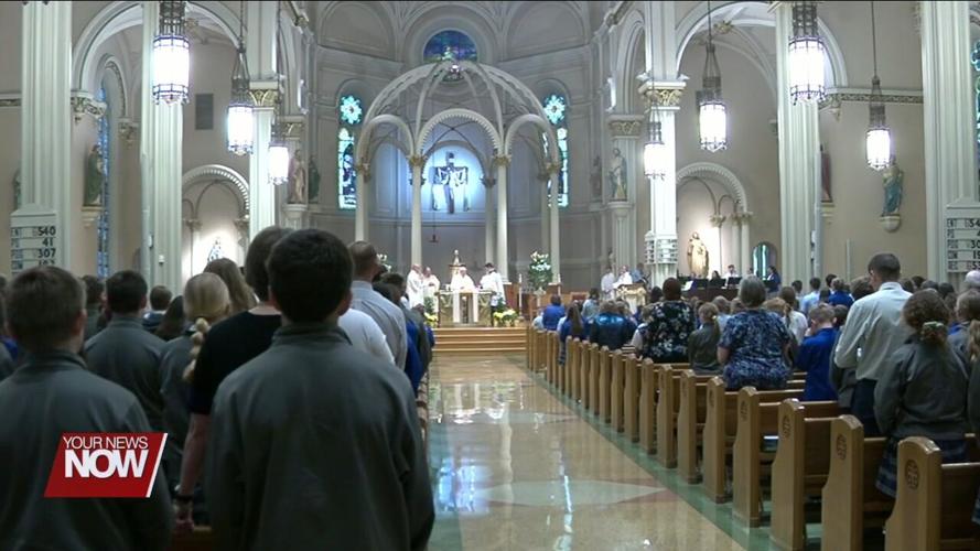 Bishop Daniel Thomas visits Delphos St. John's to connect with students