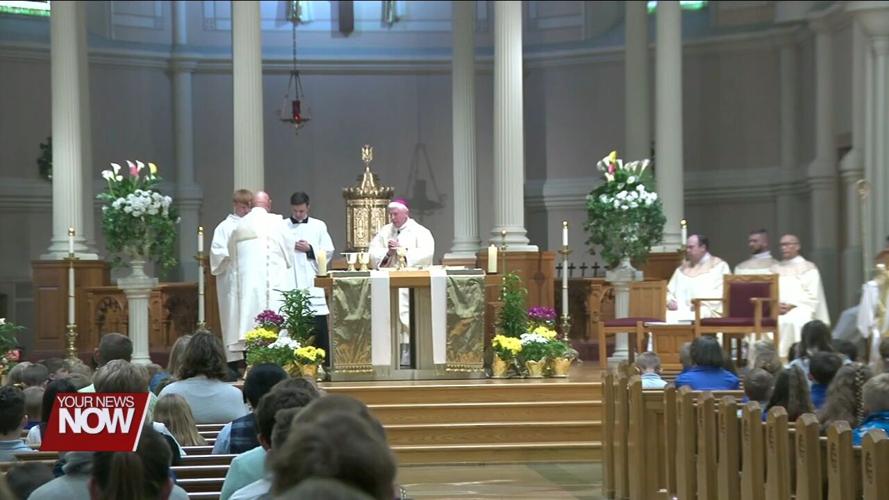 Bishop Daniel Thomas visits Delphos St. John's to connect with students