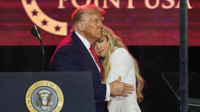 Trump hugs Erika Kirk