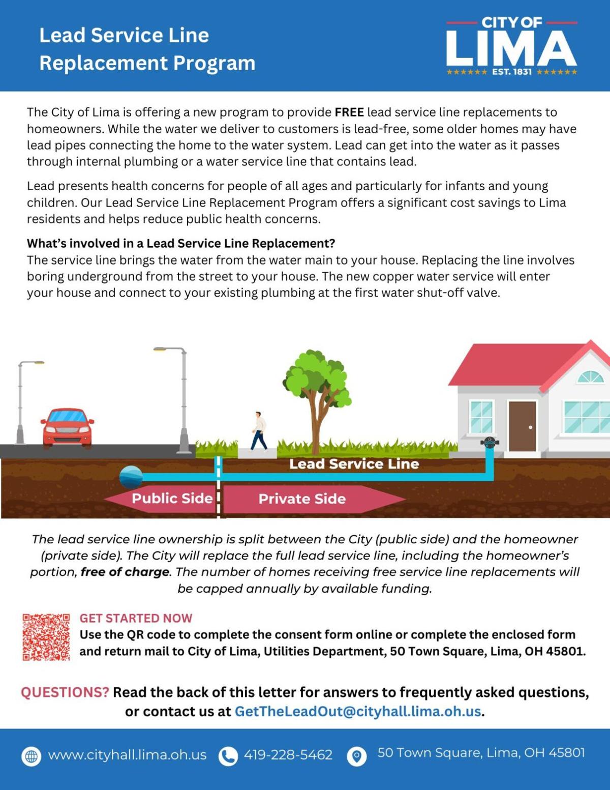 City of Lima offering free lead service water line replacement program