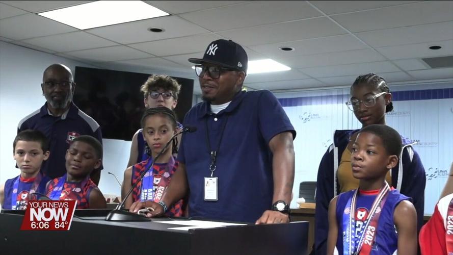 Lima C2K Striders recognized at mayor's conference before going to compete at national level
