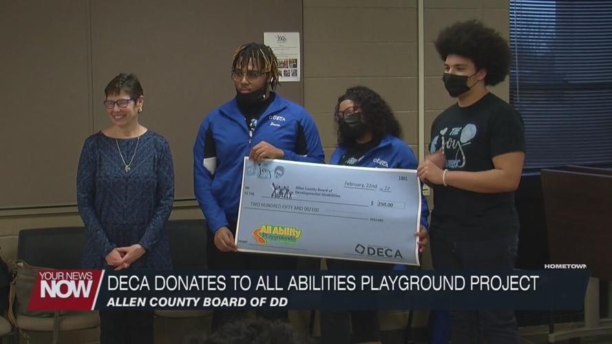 Lima Senior DECA program makes donation to All Ability Playground project