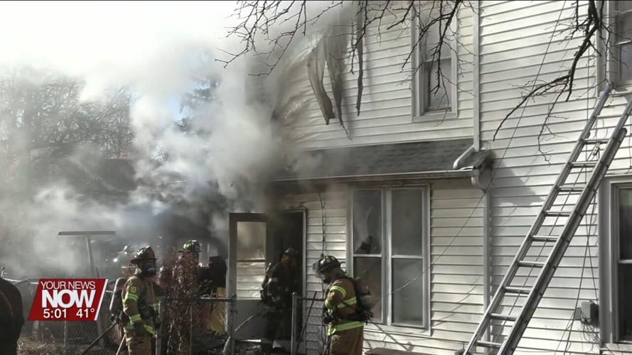 House fire on E. Elm causes extensive damage and injures a firefighter