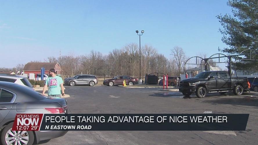 People taking advantage of warmer weather