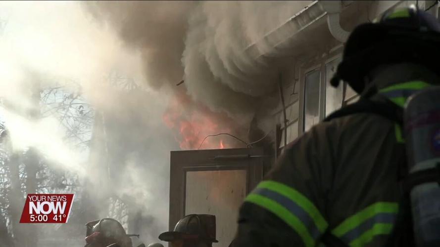 House fire on E. Elm causes extensive damage and injures a firefighter