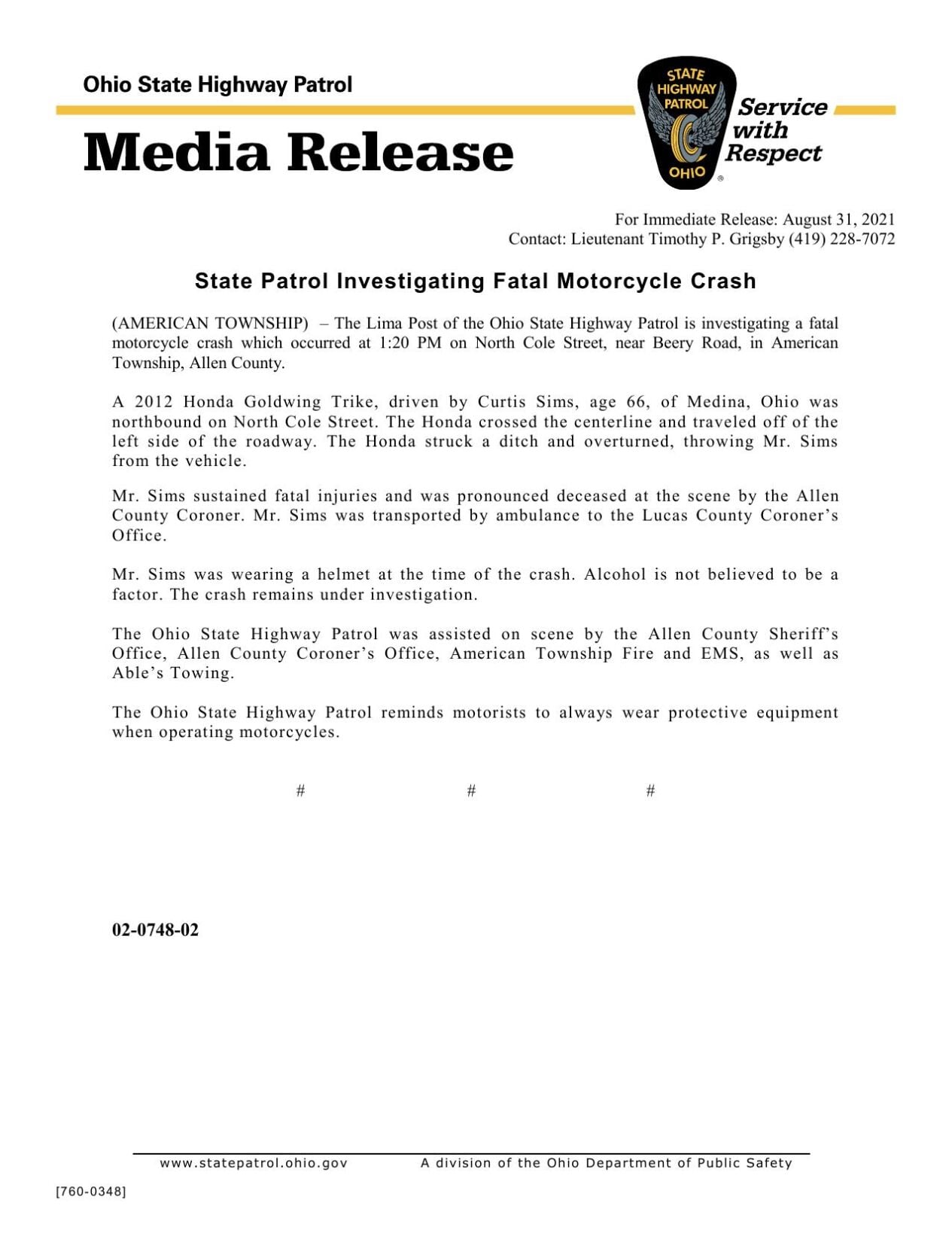 OHP  Media Release 748.pdf