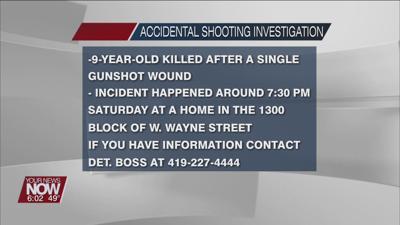 9-year-old dies after an apparent accidental shooting on west side of Lima