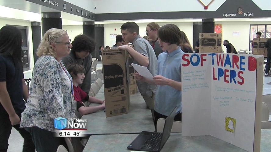 Lima West Middle School students hold wax museum theme career fair 1.jpg