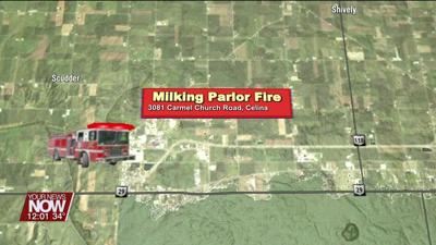 Five departments battle an overnight fire at a Celina farm