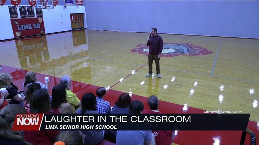 Lima City Schools staff get a visit from comedian Devin Siebold