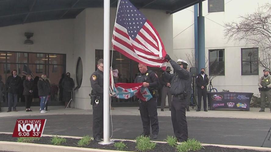 Flag raising ceremony for Child Abuse Prevention Month