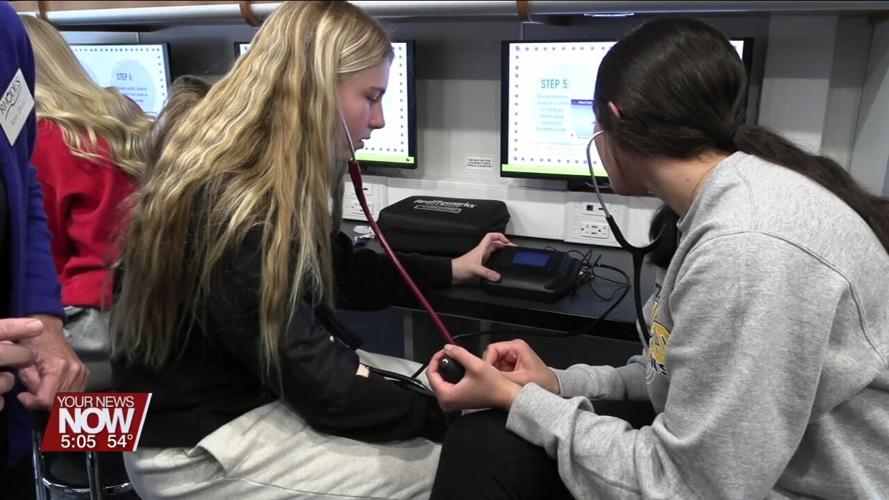 Ottawa-Glandorf students get hands-on with new blood pressure simulators thanks to Rhodes State Mobile Lab
