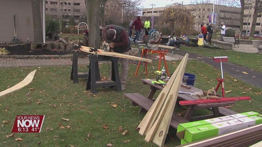 Lowe's employees volunteer at Allen County Children's Garden