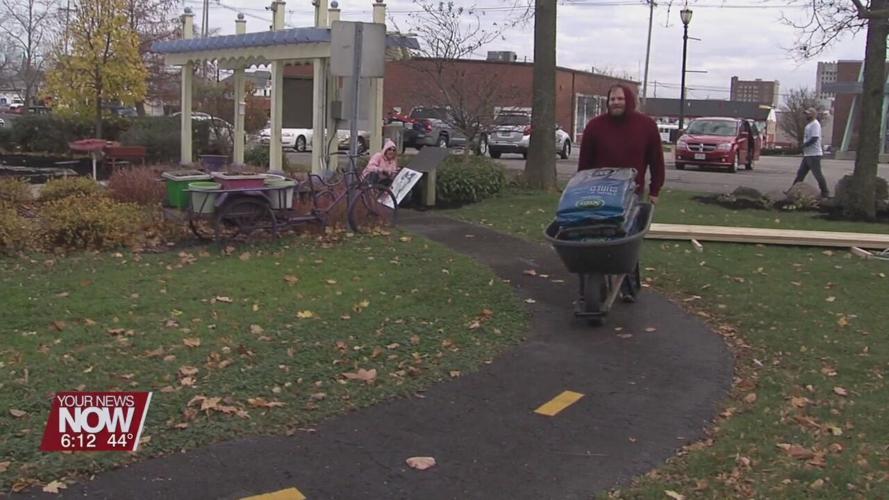 Lowe's employees volunteer at Allen County Children's Garden