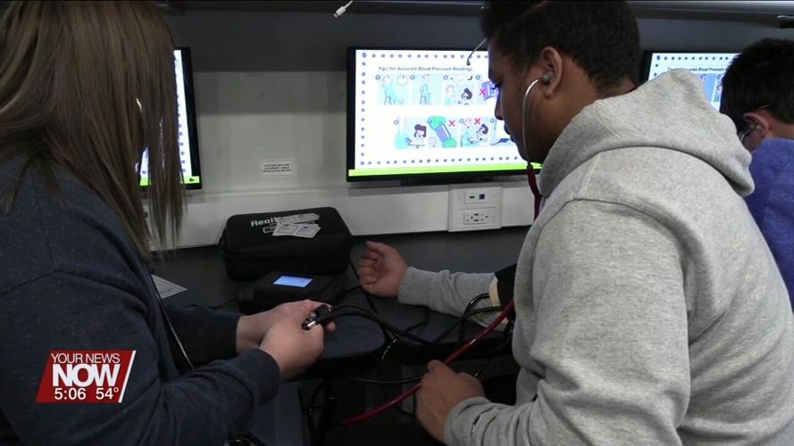 Ottawa-Glandorf students get hands-on with new blood pressure simulators thanks to Rhodes State Mobile Lab