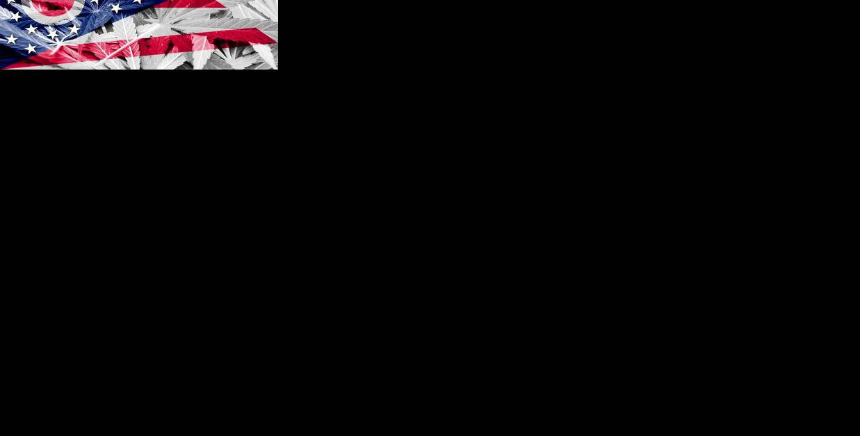 Ohio State Flag on cannabis background Generic