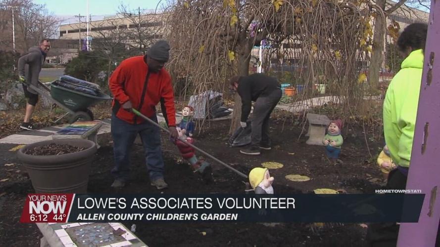 Lowe's employees volunteer at Allen County Children's Garden