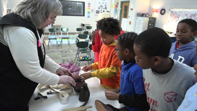 Traveling Allen County Museum trunk connects students with county's past