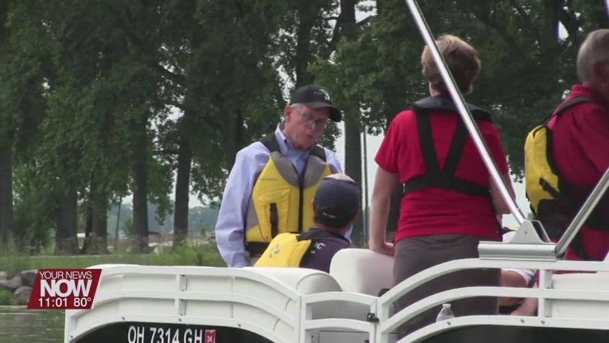 Gov. DeWine tours vegetation infestation problem at Indian Lake