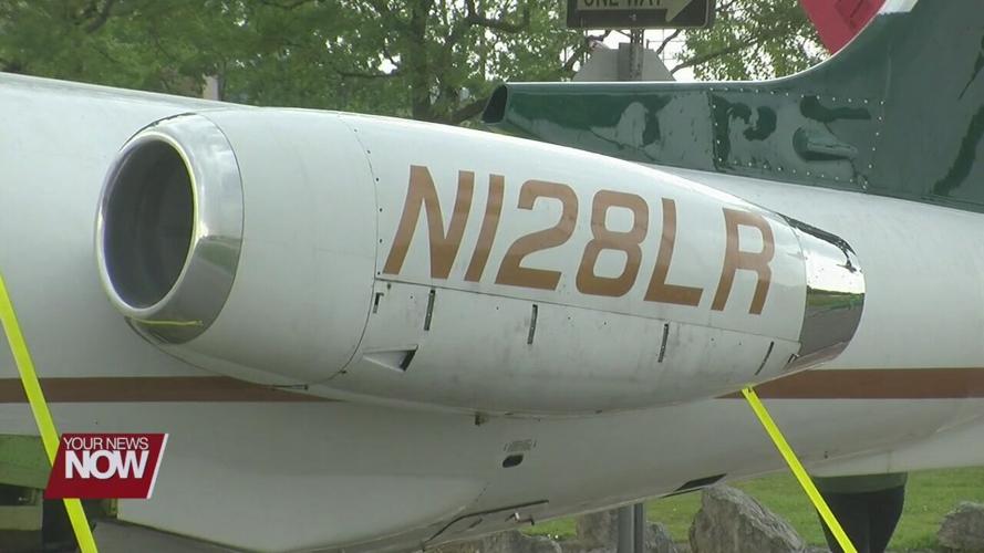 Armstrong's Learjet 28 makes its trip to the Armstrong Air and Space Museum