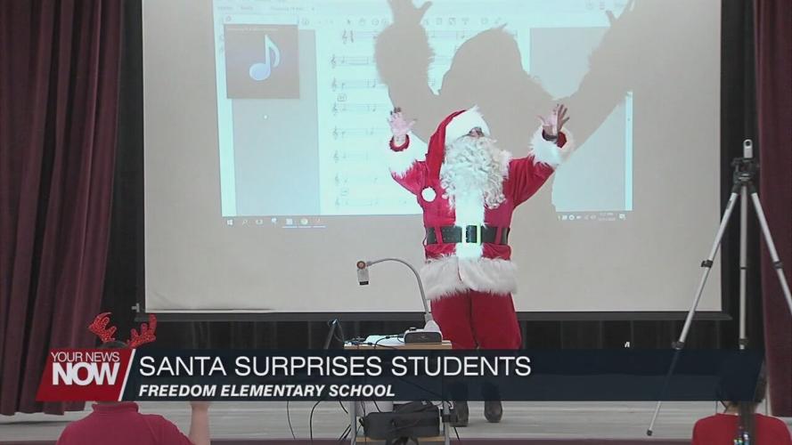 Lima Exchange Club socially distance surprises students with gifts and Santa