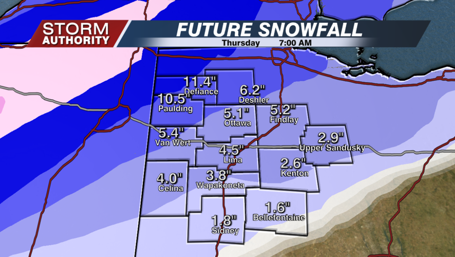 7AM Thursday Snowfall