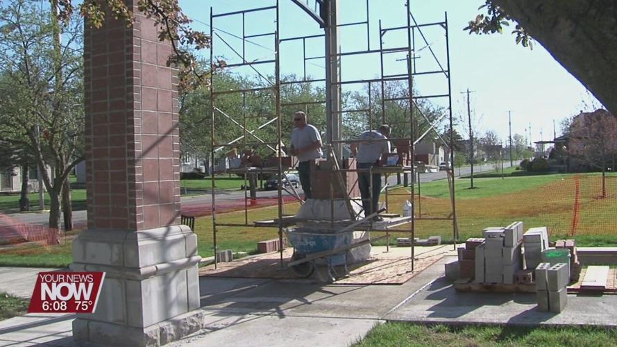 Final construction on the Legacy Park Gate in Cridersville wrapping up