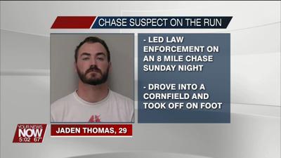 Suspect still at large after leading Findlay police in a high-speed pursuit in a stolen car