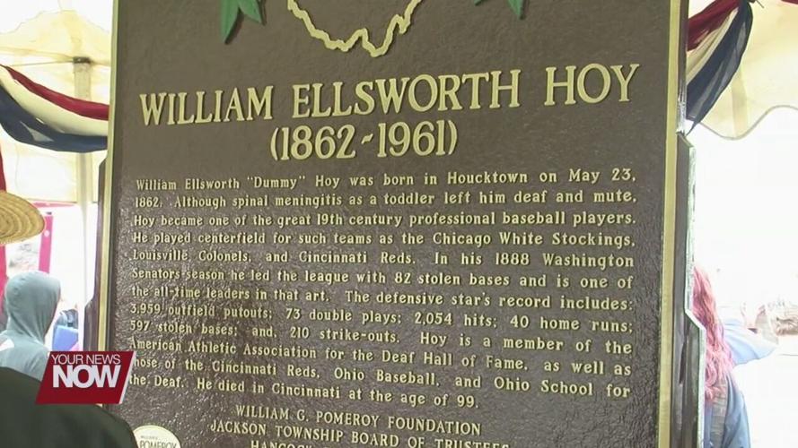 Historical marker dedicated for Major League Baseball player in Hancock County