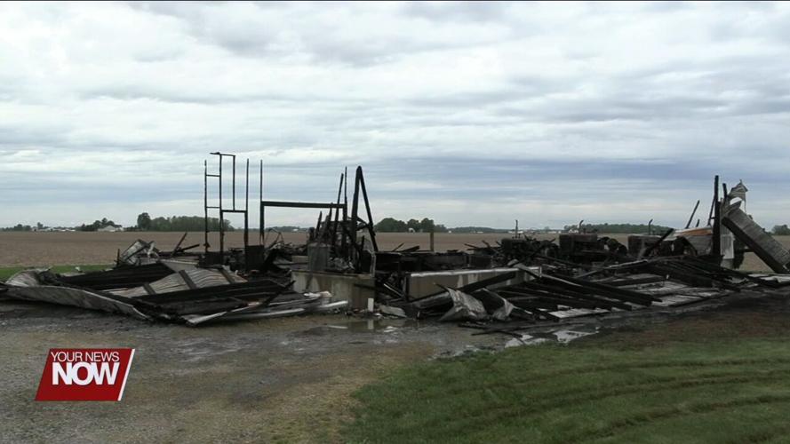 Multiple fire departments called out to battle a structure fire near Columbus Grove