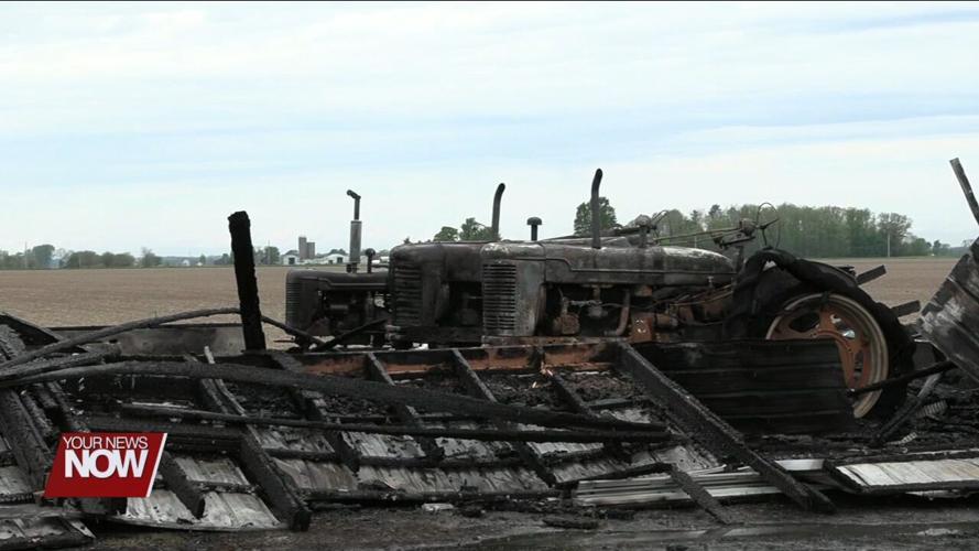 Multiple fire departments called out to battle a structure fire near Columbus Grove