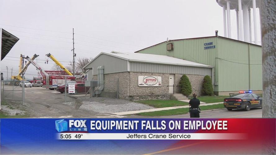Equipment falls on employee at Jeffers Crane Service