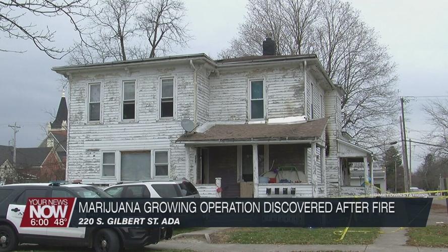 An apartment fire in Ada on Saturday, led to the discovery of a marijuana growing operation