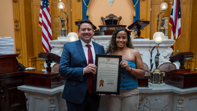 Senate President McColley honors OHSAA Girls Wrestling state champion