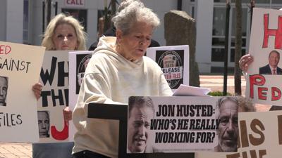 Ohio Democrats rally in Lima to criticize Husted over Epstein connections