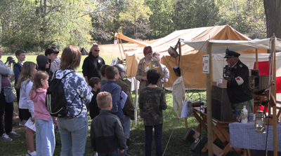 Students experience WWII era at Lauer Farms 1944 event