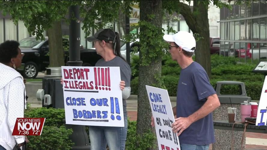 Lima residents hold demonstration downtown to voice opposition to illegal immigration