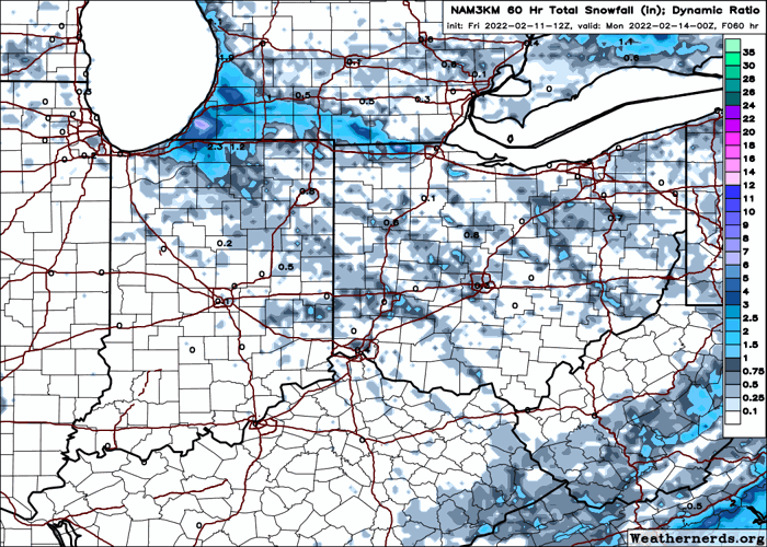 Scattered Weekend Snow Showers
