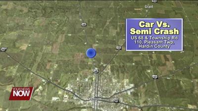 A serious crash north of Kenton Friday morning send two to the hospital