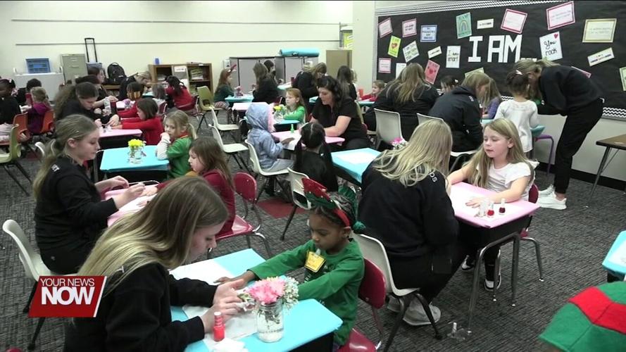 Young ladies at Shawnee Elmwood get a spa day with Apollo cosmetology students
