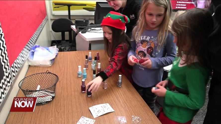Young ladies at Shawnee Elmwood get a spa day with Apollo cosmetology students