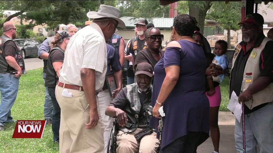 Local biker not deterred by limb loss rides a custom accessible motorcycle to 89th birthday party
