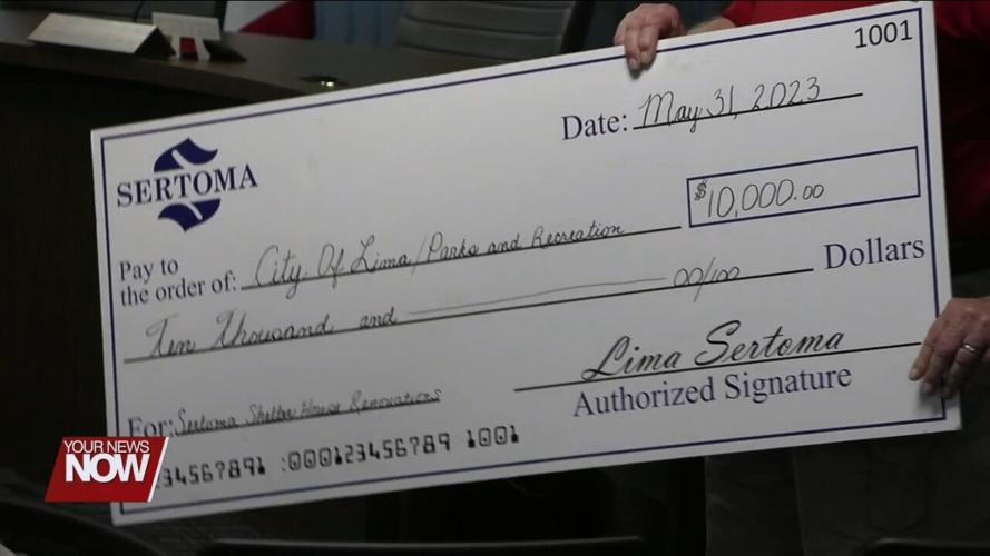 Lima Noon Sertoma Club donates $10,000 to bring Sertoma Shelter House in Faurot Park back to former glory