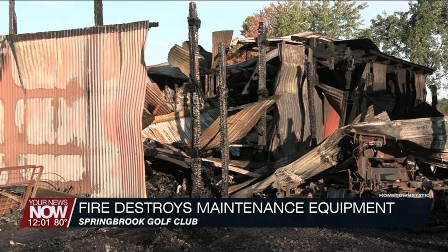 Overnight fire destroys maintenance equipment building and sheds at Springbrook Golf Club